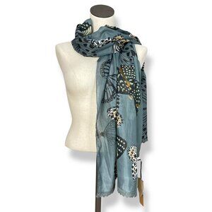 Butterfly Scarf Women Gauzy NWT FLAWS Lace Nature Women Grayish Lightweight